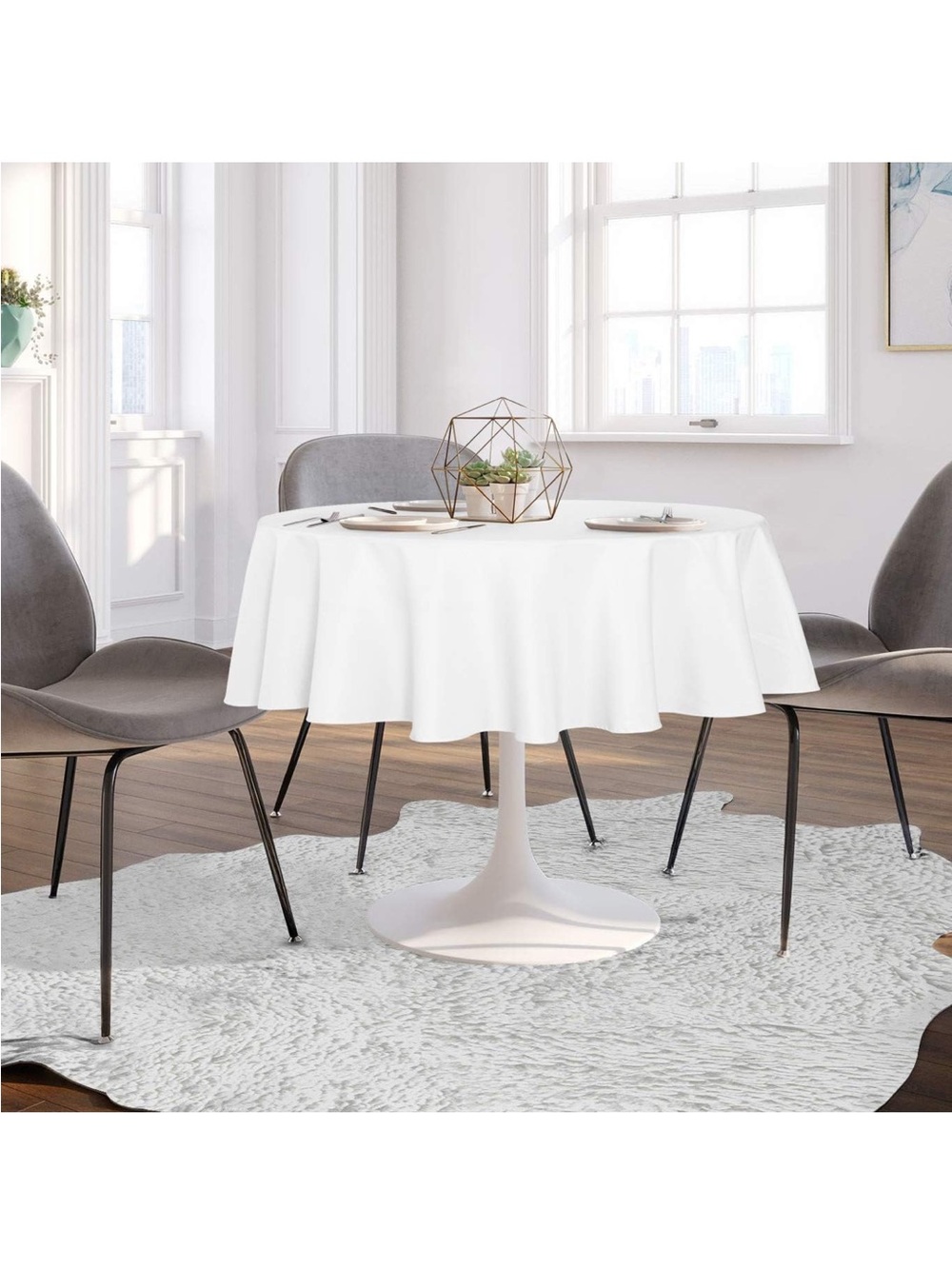 NEW sancua Round, Water Resistant, Spill-Proof Washable Tablecloth 60” round